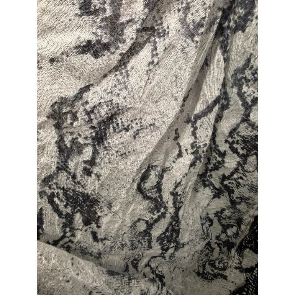 Tasha Snakeskin Infinity Scarf Black White Grey Animal Print Viscose Gauze Loop